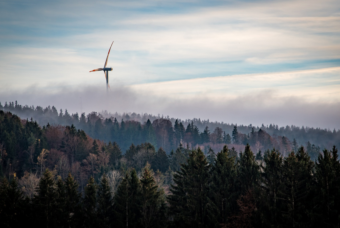 Wind Turbine with Clouds